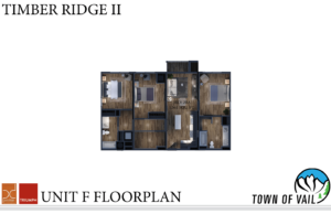 A 1,361 square foot floor plan of a three-bedroom, two-bathroom unit