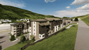 Walking Path Exterior Rendering of Timber Ridge Village
